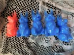 5 blue rabbits